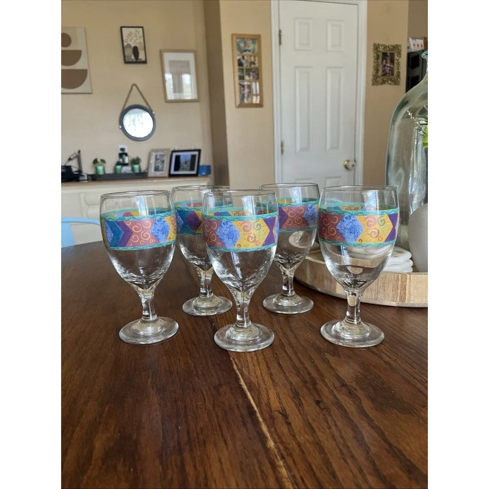 5 Sue Zipkin Sango Potpourri Water Wine Glasses Goblets